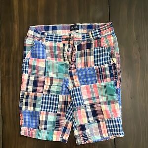 Plaid Patchwork Swim Shorts